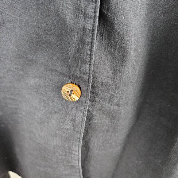Bryn Walker Shirt Size Large Black Button-Up Oversized Tunic Lagenlook Relaxed - Picture 10 of 10
